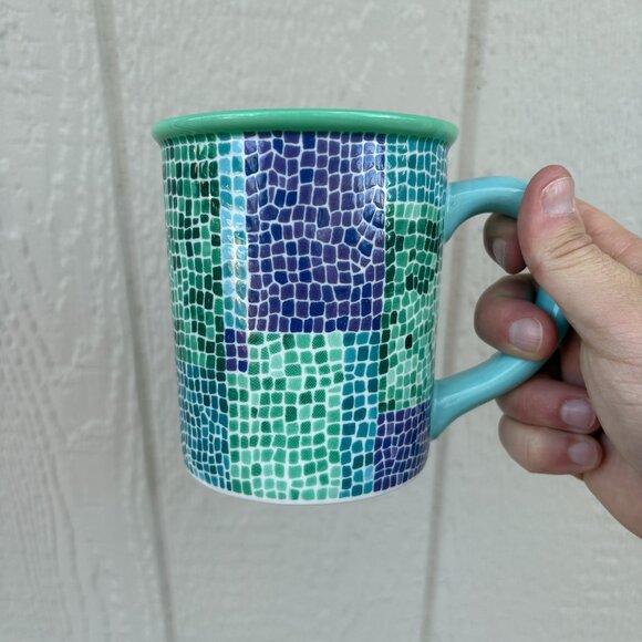Starbucks Other - Vintage Starbucks Mosaic Tile Coffee Mug Blue Green Purple Barista Collection